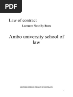 Lecture Notes On The Law of Contracts