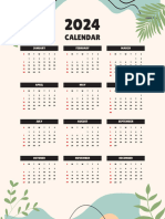 Beige and Green Photo 2024 Calendar