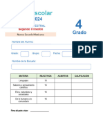 Cuarto Grado Examen Trimestral 2 2023 2024