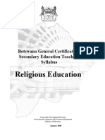 Religious Education: Botswana General Certificate of Secondary Education Teaching Syllabus