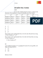 Đề Kiểm Tra T2/2024: Part I: Multiple Choice