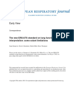 The New ERS ATS Standard On Lung Function Test Interpretation Some Extant Limitations