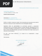 Carta de Renuncia