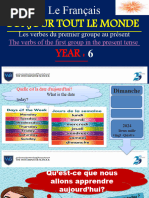 Les Verbes Du Premier Groupe - Year 6 - Part 2