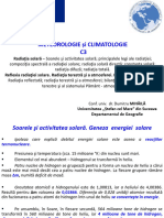 Meteorologie Și Climatologie C3: Radiaţia Solară - Soarele Şi Activitatea Solară Principalele Legi Ale Radiaţiei