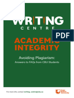 Writing Centre Academic Integrity Pamphlet