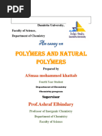 Polymers and Natural Polymers: An Essay On