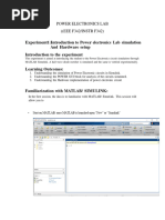 Expt 1 - Introduction To Power Electronics Lab Simulation and Hardware Setup - 2019a