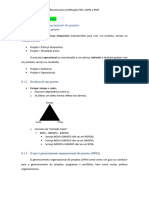 Resumo para Certificação PMI - CAPM e PMP - Estrutura de Gerenciamento de Projetos