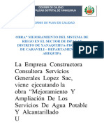 Informe de Plan de Calidad