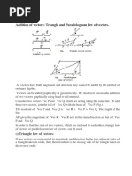 Addition of Vectors Law of Triangle and Law of Parellrlogram