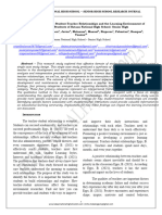 Abstract - This Research Study Explored That Affective Domain of Student-Teacher Relationships Using A