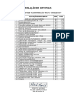 Relação de Materiais Rede e Transformador para 45kva - 13,8kv