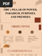 Obe'S Pillar of Power: Paradigm, Purposes, and Premises