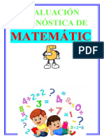 5° Evaluac. Diagnóstica de Matemática 5to Grado