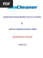 2BIOCLEANER GENERAL SPECIFICATIONS Brochure