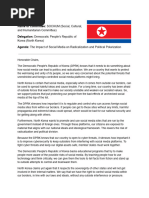 Position Paper Sample - North Korea - DPRK - SOCHUM