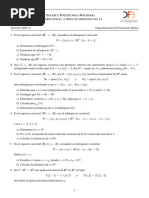 Scuela Olitécnica Acional: Lgebra Ineal Oja de Ejercicios No