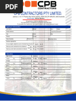 CPB Contractors Pty Limited Application Form