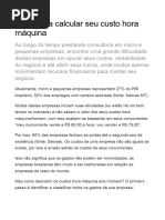 Aprenda A Calcular Seu Custo Hora Máquina