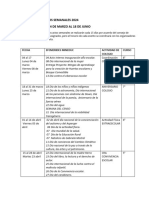 Cronograma Actos Semanales 2024