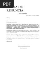 Carta de Renuncia