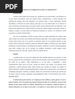 Cambios en La Familia Con La Llegada de Los Hijos A La Adolescencia