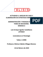 ACTIVIDAD 6. Analisis Del Caso y Elaboracion de Estrategia Empresarial.