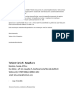 CARTA de APRESENTAÇÃO Auxiliar Administrativo