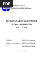 Ii - Estructura de Un Informe en La Evaluacion de Un Proyecto