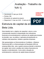 Entrega Da Avaliação - Trabalho Da Disciplina (AVA 1) FINANÇAS CORPORATIVAS