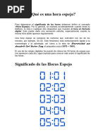 Qué Es Una Hora Espejo Sintesis