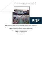 MGMT 4150 BGS - Analysis of The Customer View On The Procurement Policies and Strategy Used by Save U Supermarket Final Paper