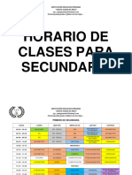 Horario de Clases para Secundaria-1