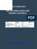 SBI PO Preliminary Model Paper 8