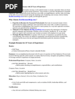 Example Resume For 25 Years Experience