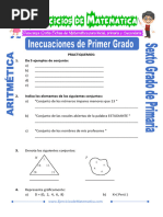 Ejercicios de Conjuntos para Sexto de Primaria