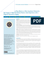 Lumbar Erector Spinae Plane Block As A Main Anesthetic Method For Hip Surgery in High Risk Elderly Patients - Initial Experience With A Magnetic Resonance Imaging