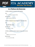 2.1 Python LIST Exercise