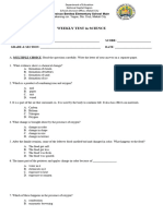 WEEKLY TEST in SCIENCE 1st QTR 3