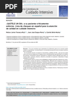 GASTELE UN DIA A Su Paciente Críticamente Enfermo. Lista de Chequeo en Español para La Atención de Calidad en Cuidado Intensivo