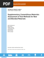 Supplementary Cementitious Materials: Assessment of Test Methods For New and Blended Materials