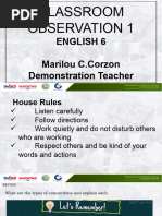 English 6 Classroom Observation 1 2023-2024