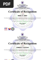 Certificate of Recognition