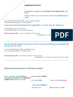 INT Le Pronom Y Et EN Complément de Lieu