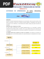 El Texto. Concepto, Estructuras y Características.