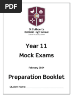 Year 11 Mock Exam Preparation Booklet February 2024