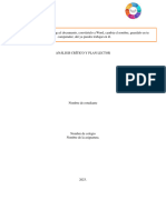 Análisis Crítico y Plan Lector 8º1p