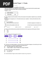 Mathematics Model Paper 1 - Finals