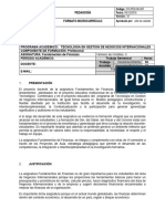 Microcurrículo Fundamentos de Finanzas Tgni 2024-1